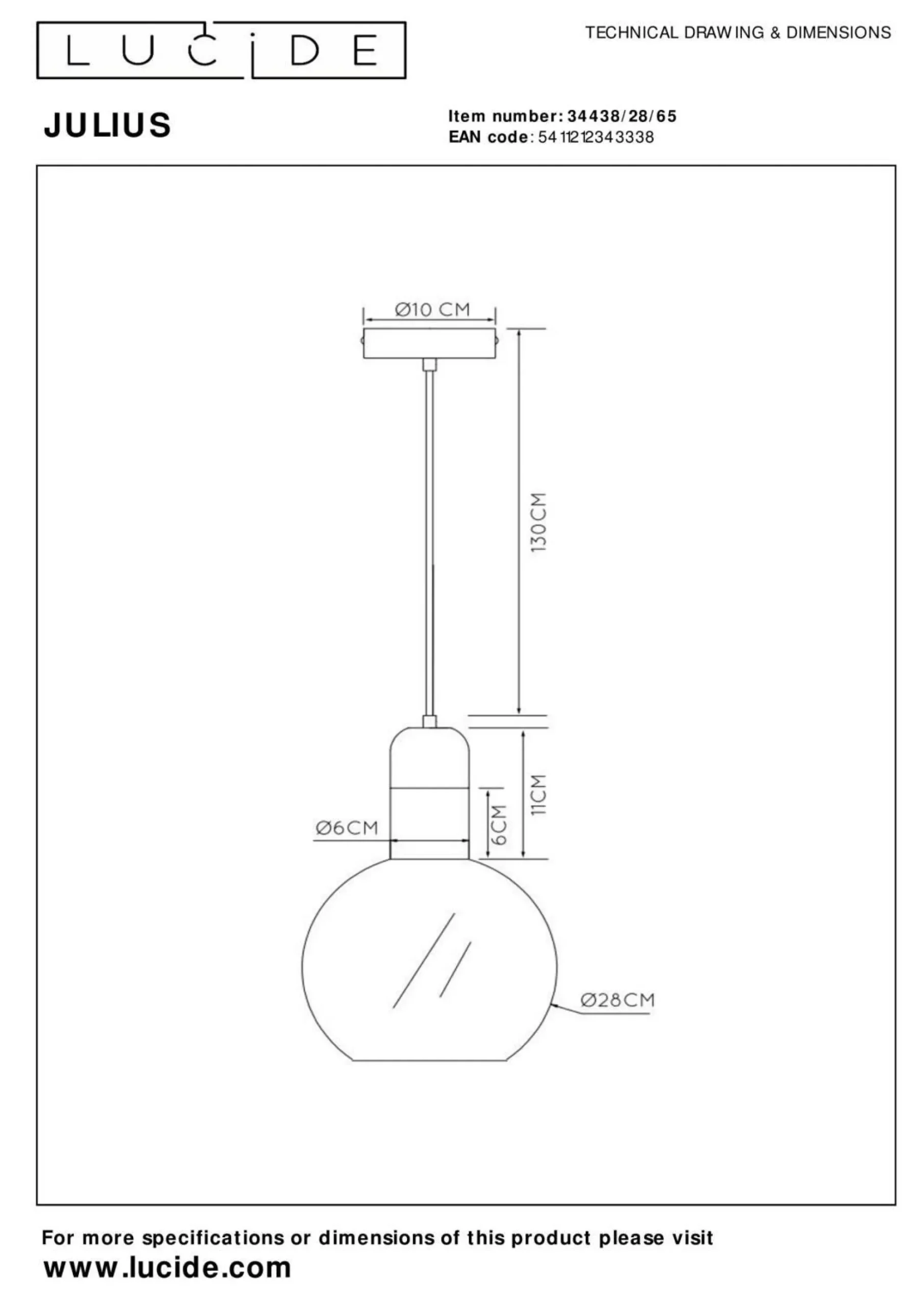 LUCiDE Pendelleuchte JULIUS