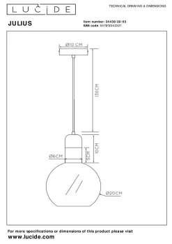 LUCiDE Pendelleuchte JULIUS