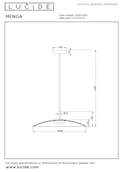 LUCiDE Pendelleuchte MENGA