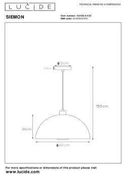 Best LUCiDE Pendelleuchte SIEMON