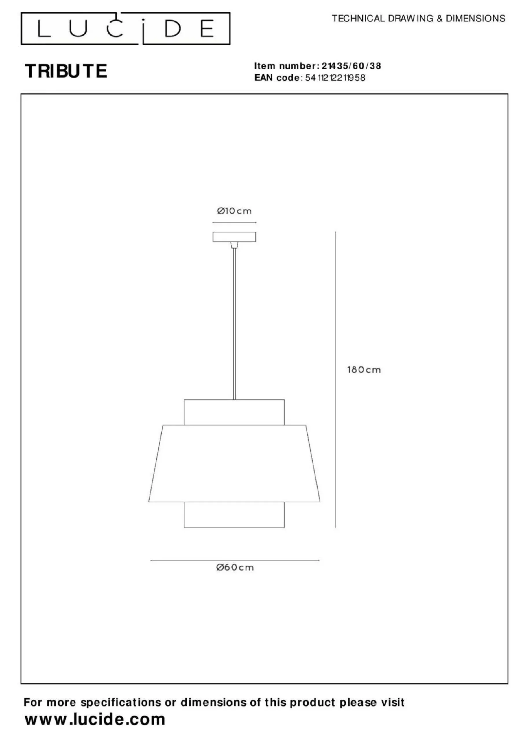Outlet LUCiDE Pendelleuchte TRIBUTE