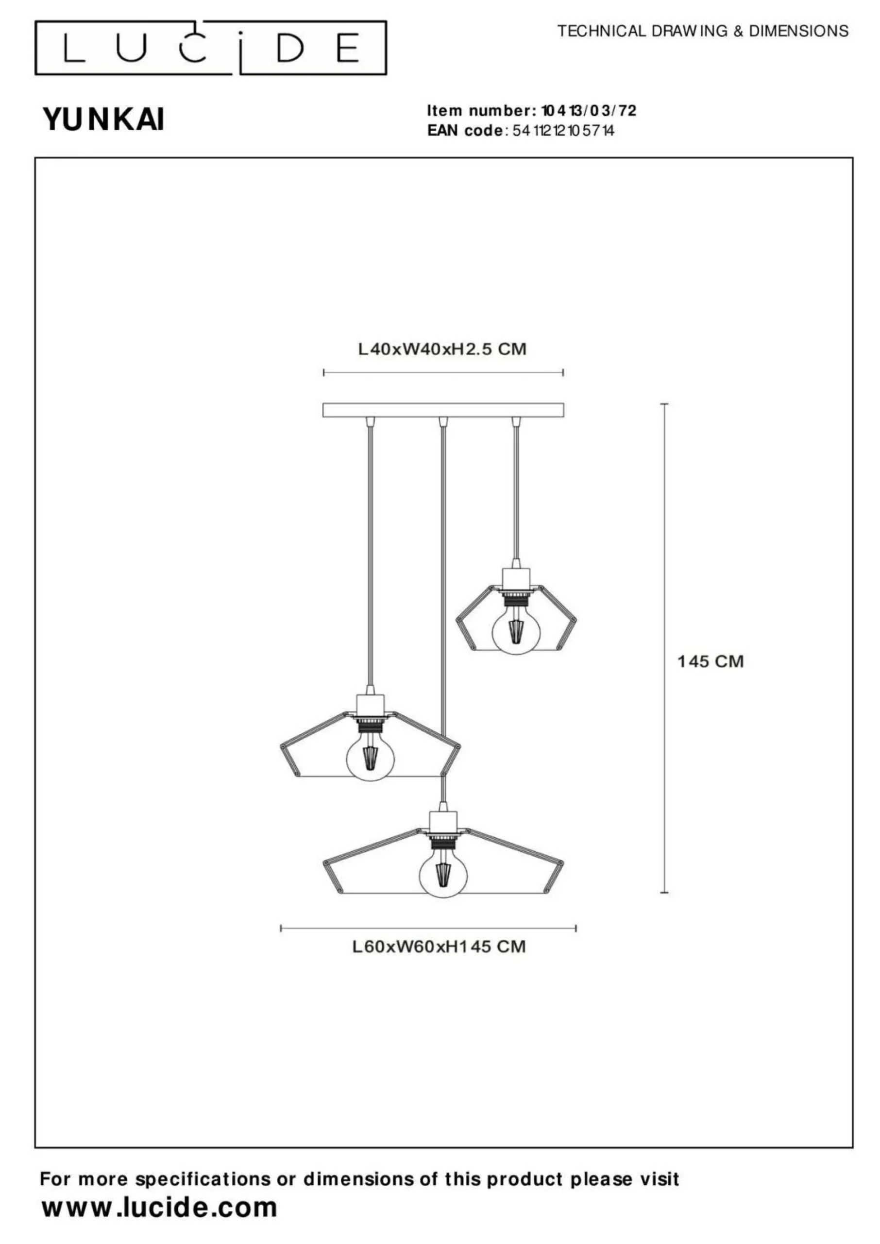 LUCiDE Pendelleuchte YUNKAI