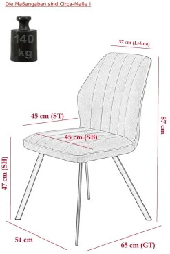 Clearance HELA Polsterstuhl 2er Set