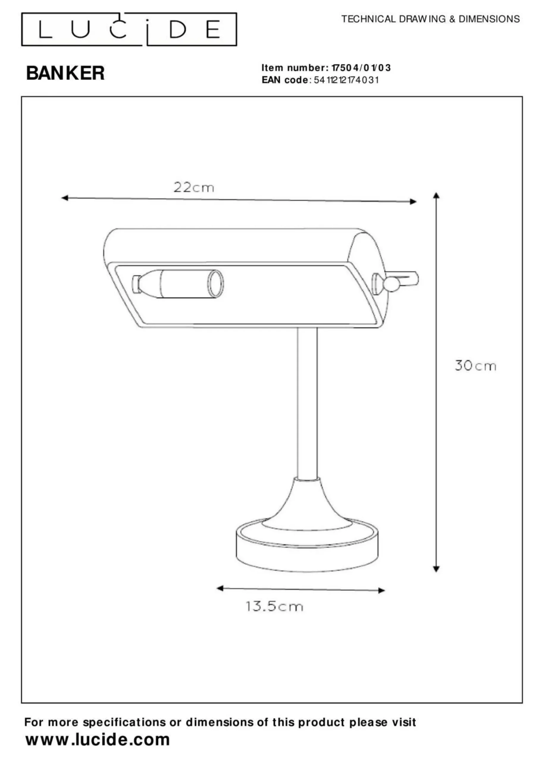 LUCiDE Schreibtischleuchte BANKER