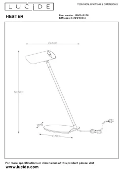 LUCiDE Schreibtischleuchte HESTER