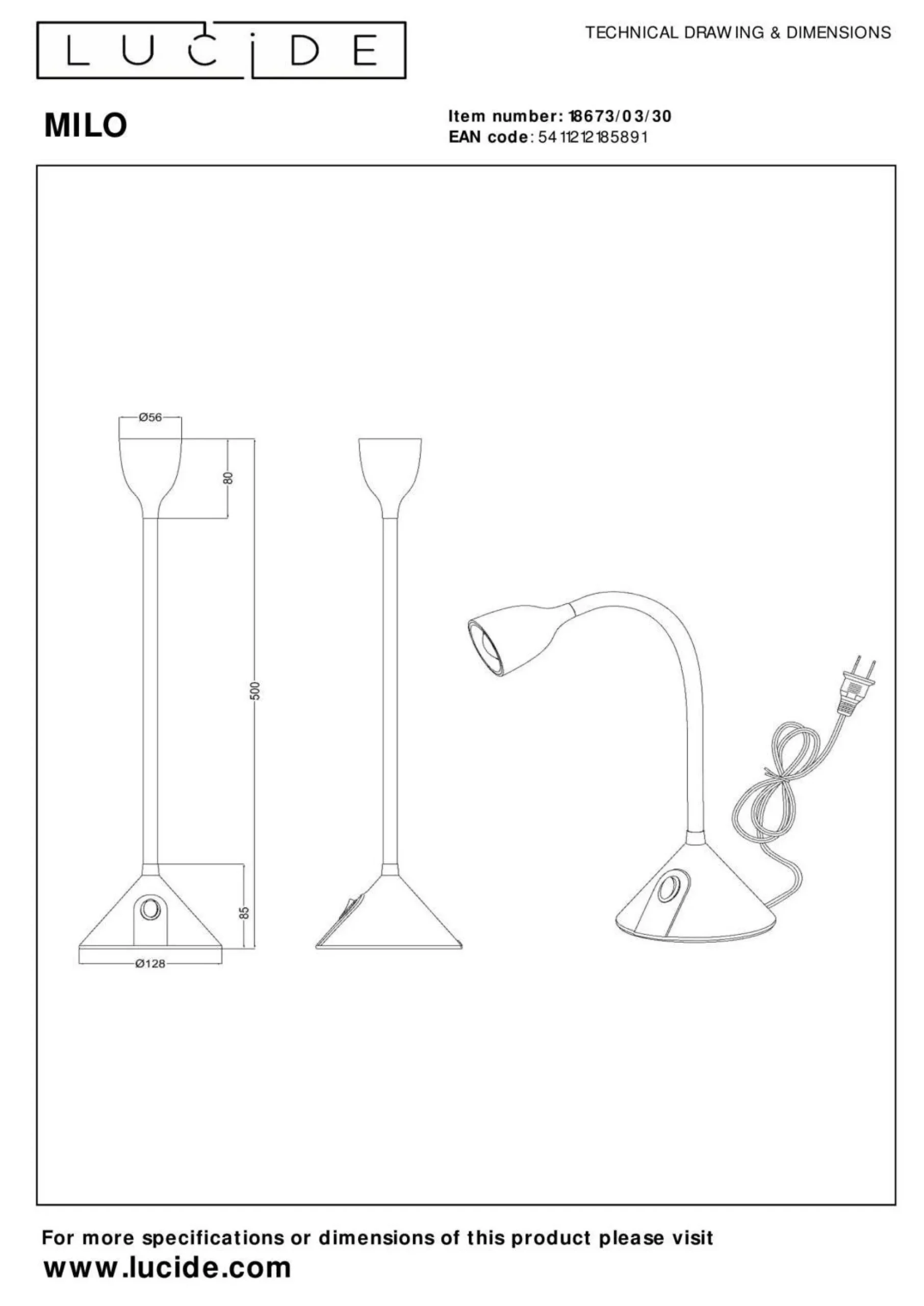 Clearance LUCiDE Schreibtischleuchte MILO