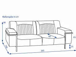 MAXFURN Sofa 2,5 Sitzer Bonanza