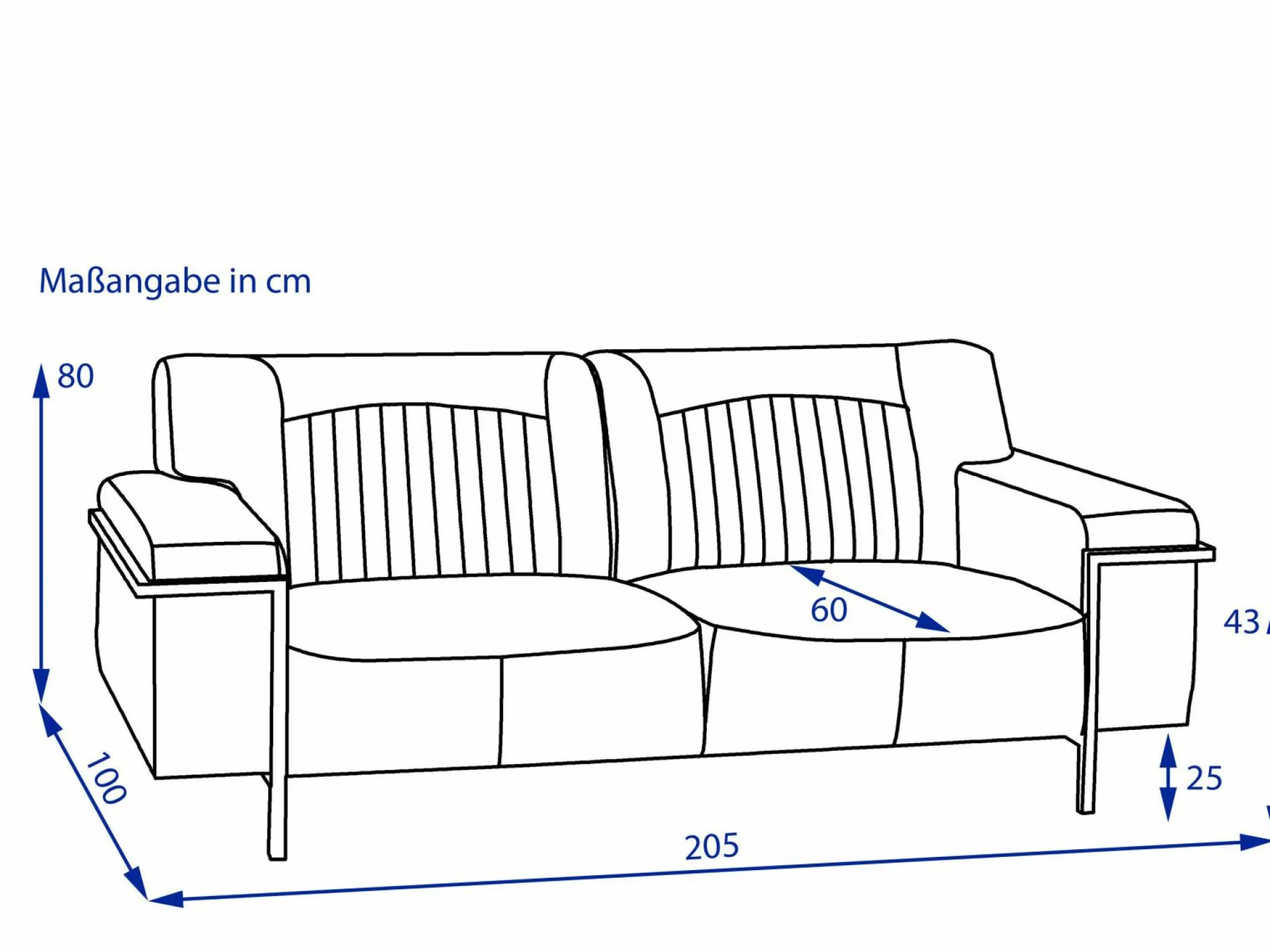MAXFURN Sofa 2,5 Sitzer Bonanza