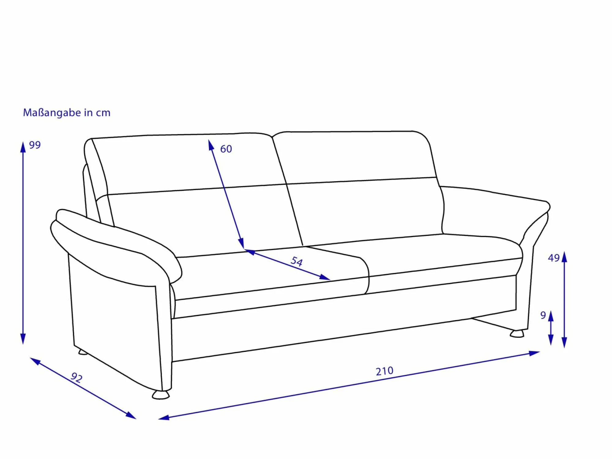 Massimo Sofa 3 Sitzer PEDRO