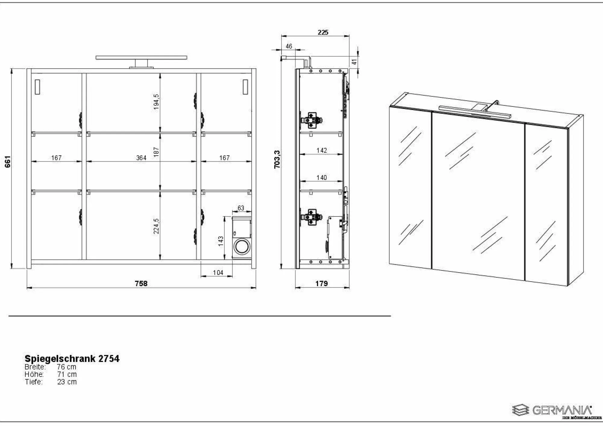 New HARPER Spiegelschrank GRÖMITZ