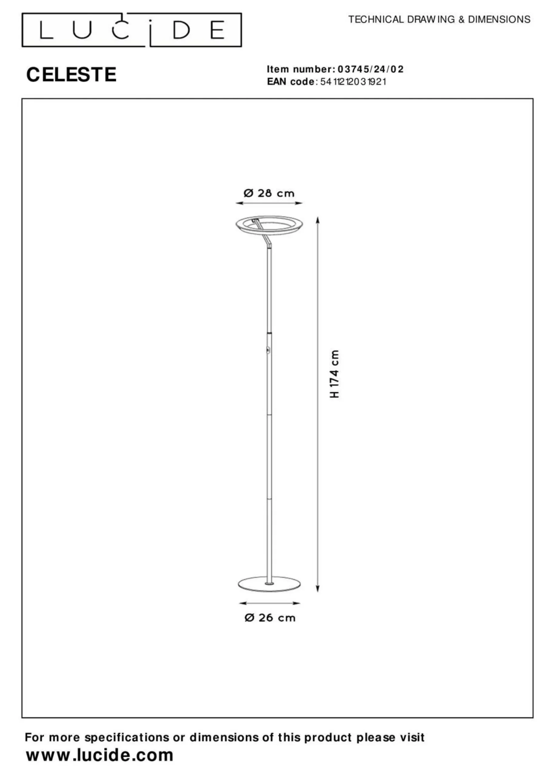 LUCiDE Stehleuchte CELESTE