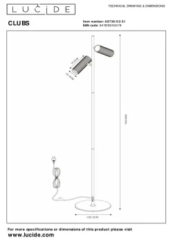 LUCiDE Stehleuchte CLUBS