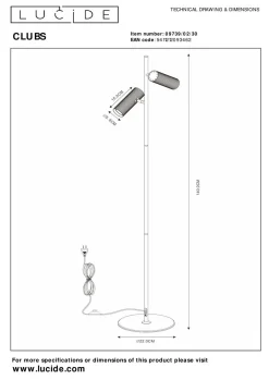 LUCiDE Stehleuchte CLUBS
