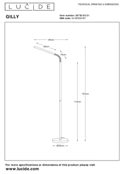 Best LUCiDE Stehleuchte GILLY
