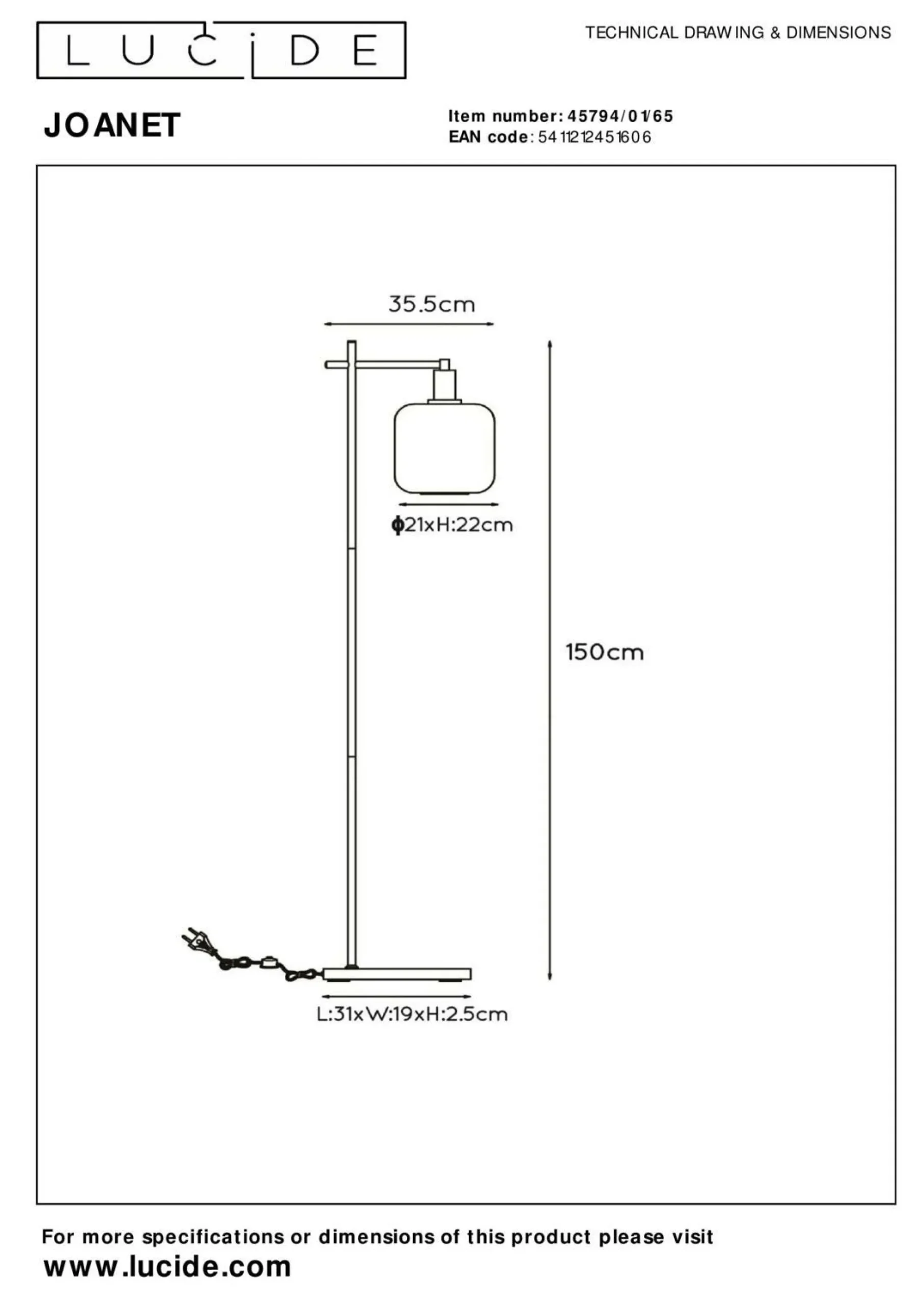 Hot LUCiDE Stehleuchte JOANET