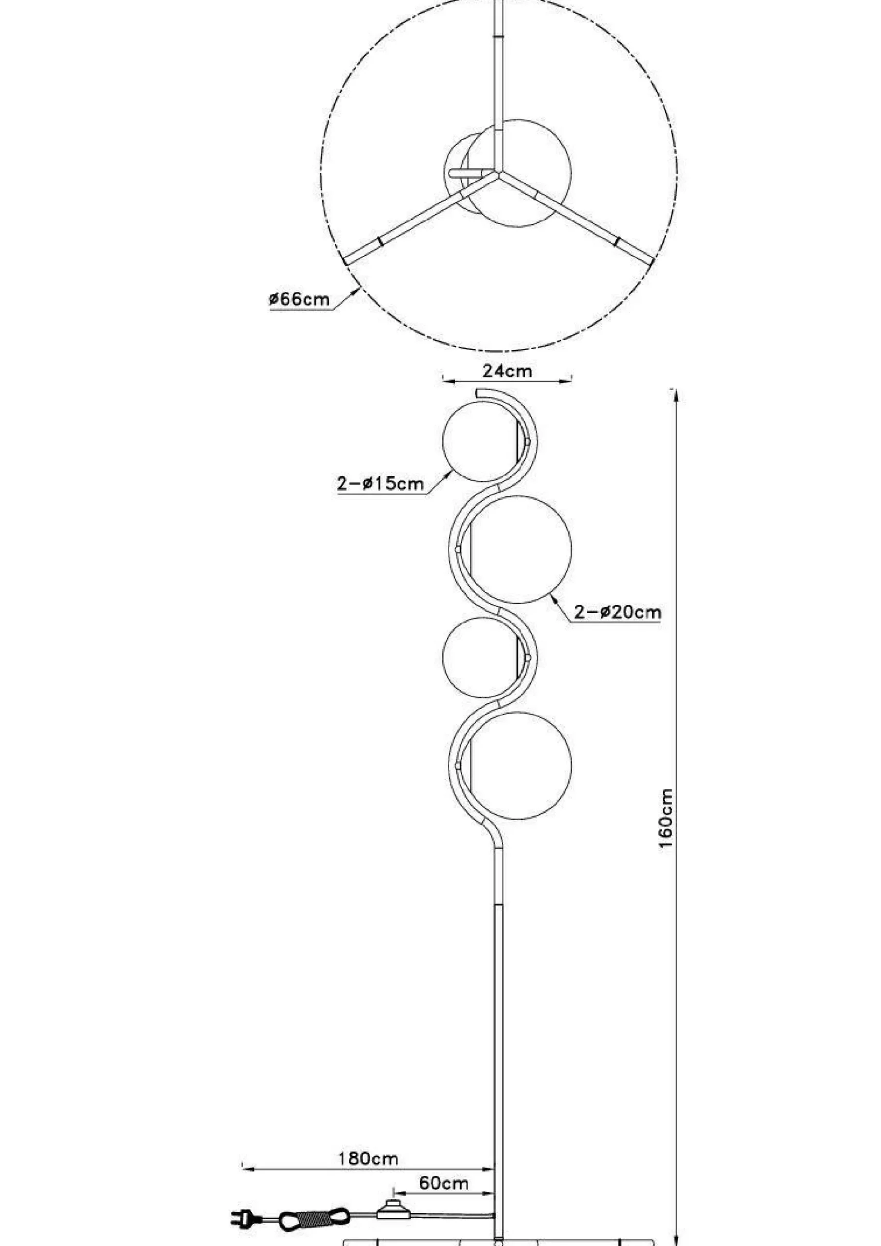 GLOBO Lighting Stehleuchte PORRY