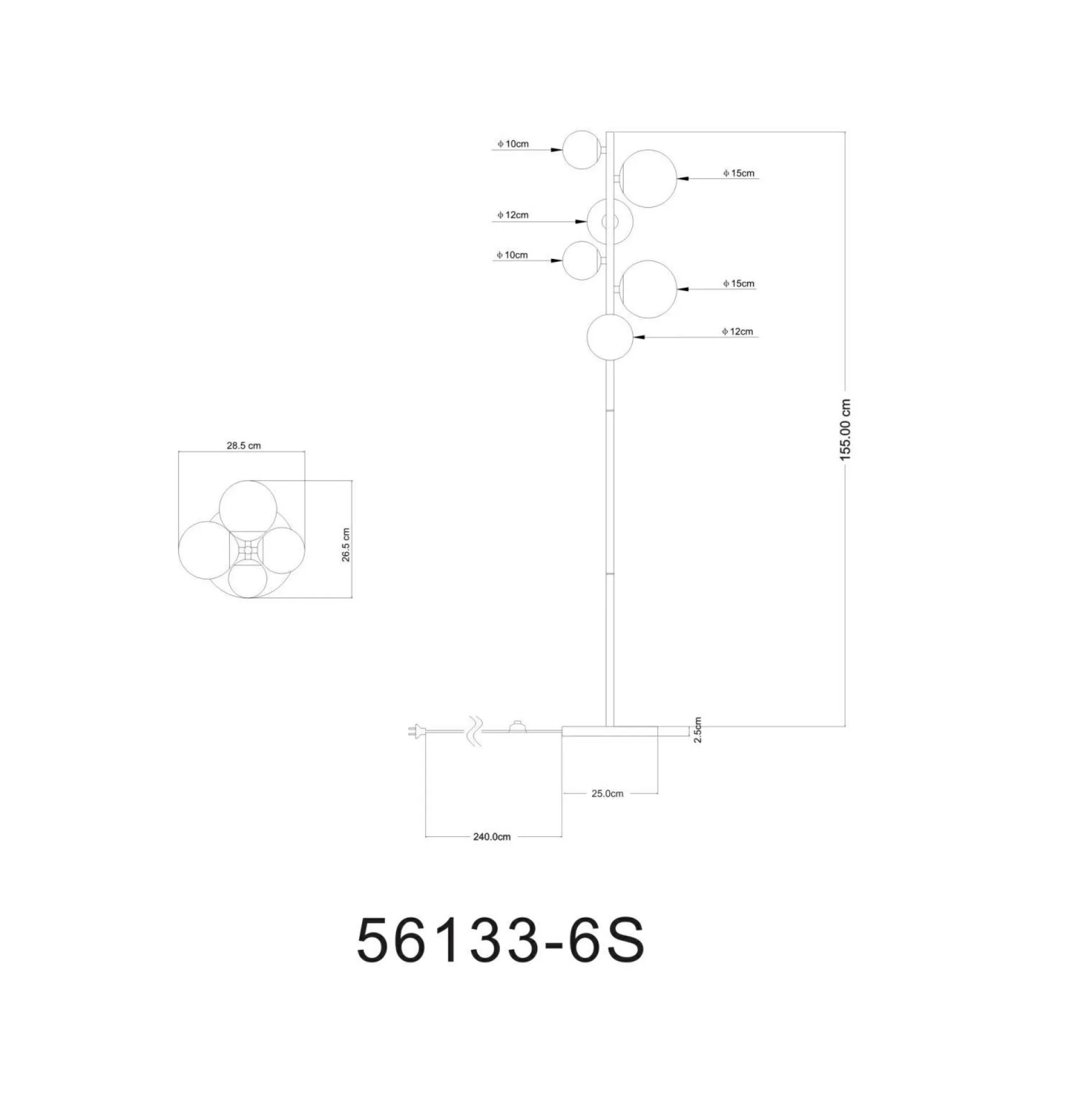 Clearance GLOBO Lighting Stehleuchte RIHA