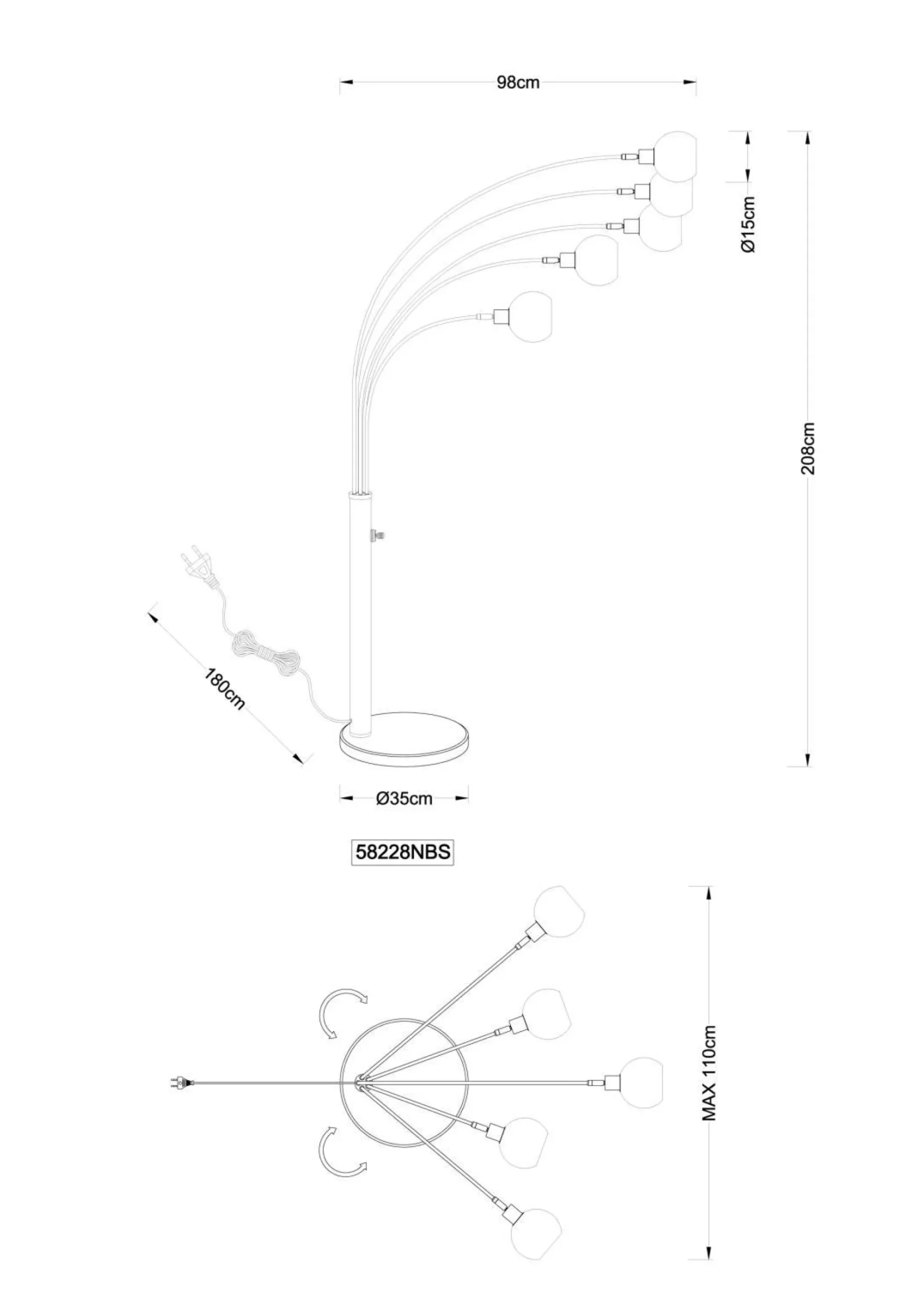 GLOBO Lighting Stehleuchte SEYMOUR