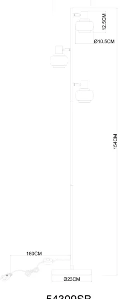 Best GLOBO Lighting Stehleuchte TOKKI