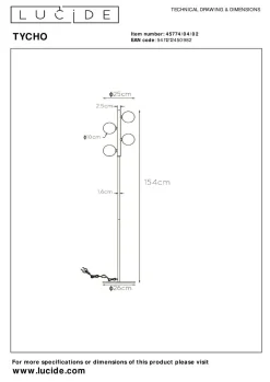 Best LUCiDE Stehleuchte TYCHO