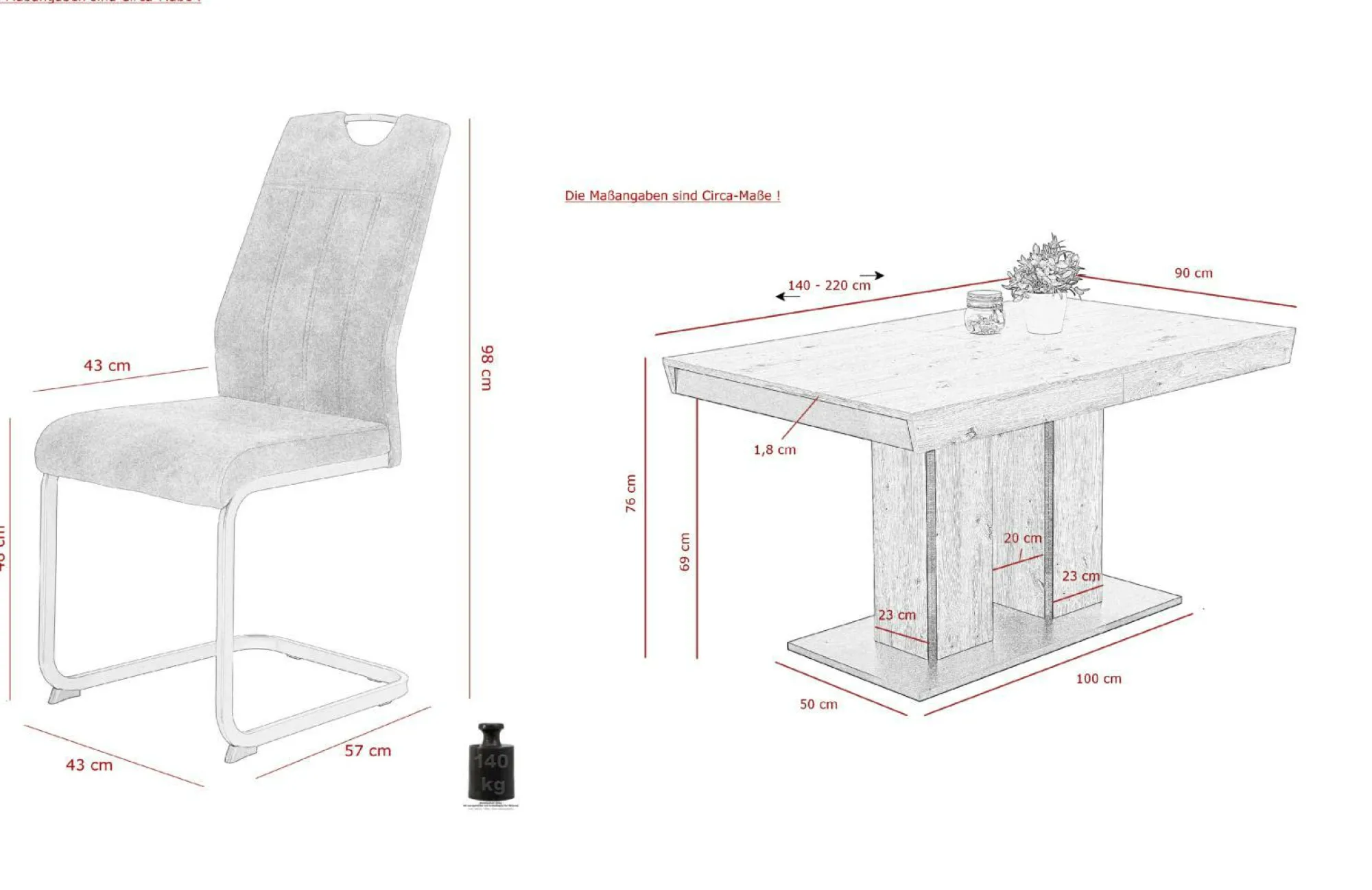 HELA Tischgruppe AGNES I