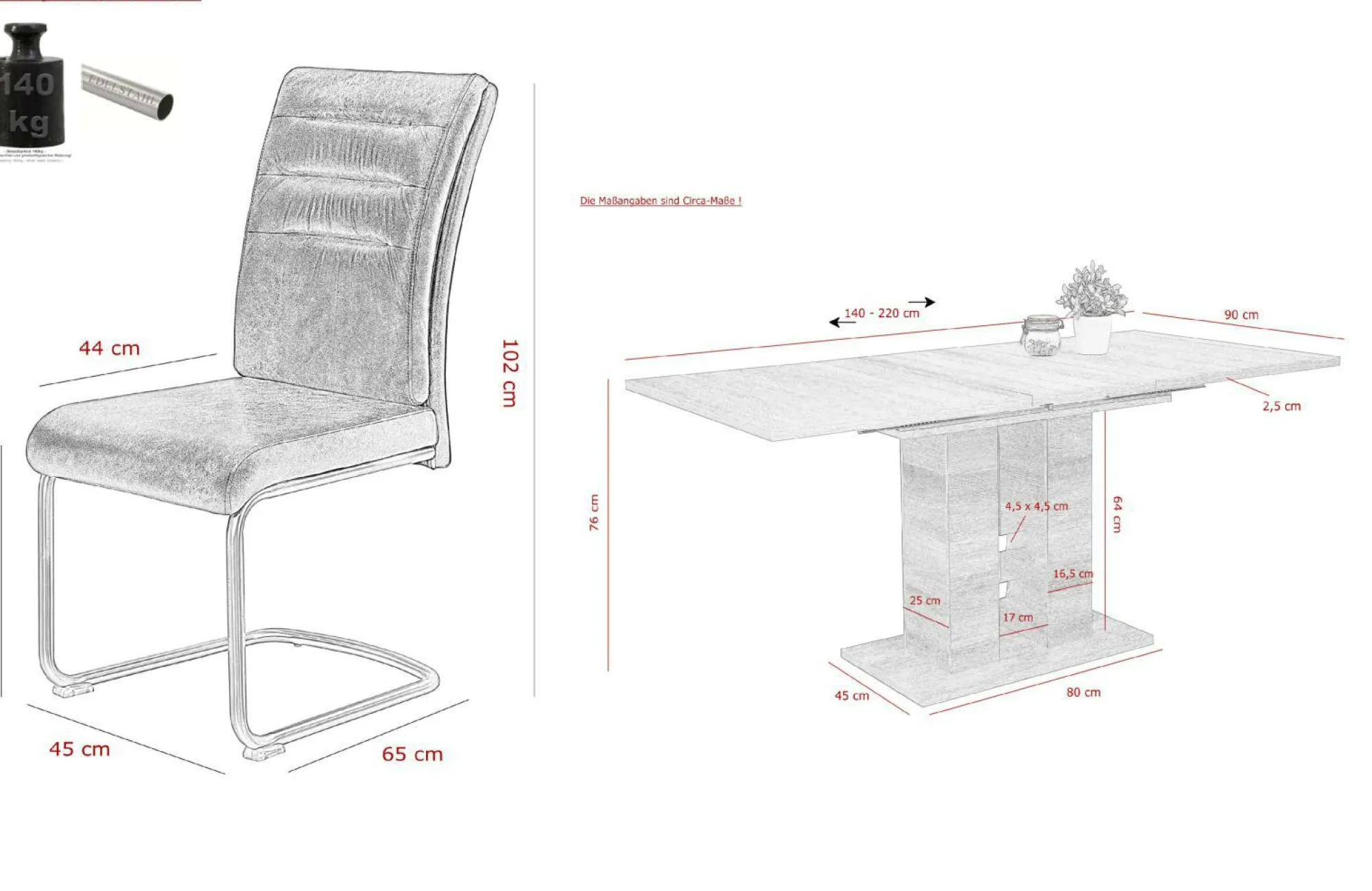 HELA Tischgruppe PAULA III
