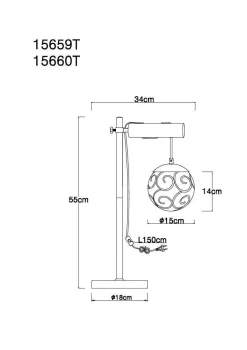 GLOBO Lighting Tischleuchte FITZ
