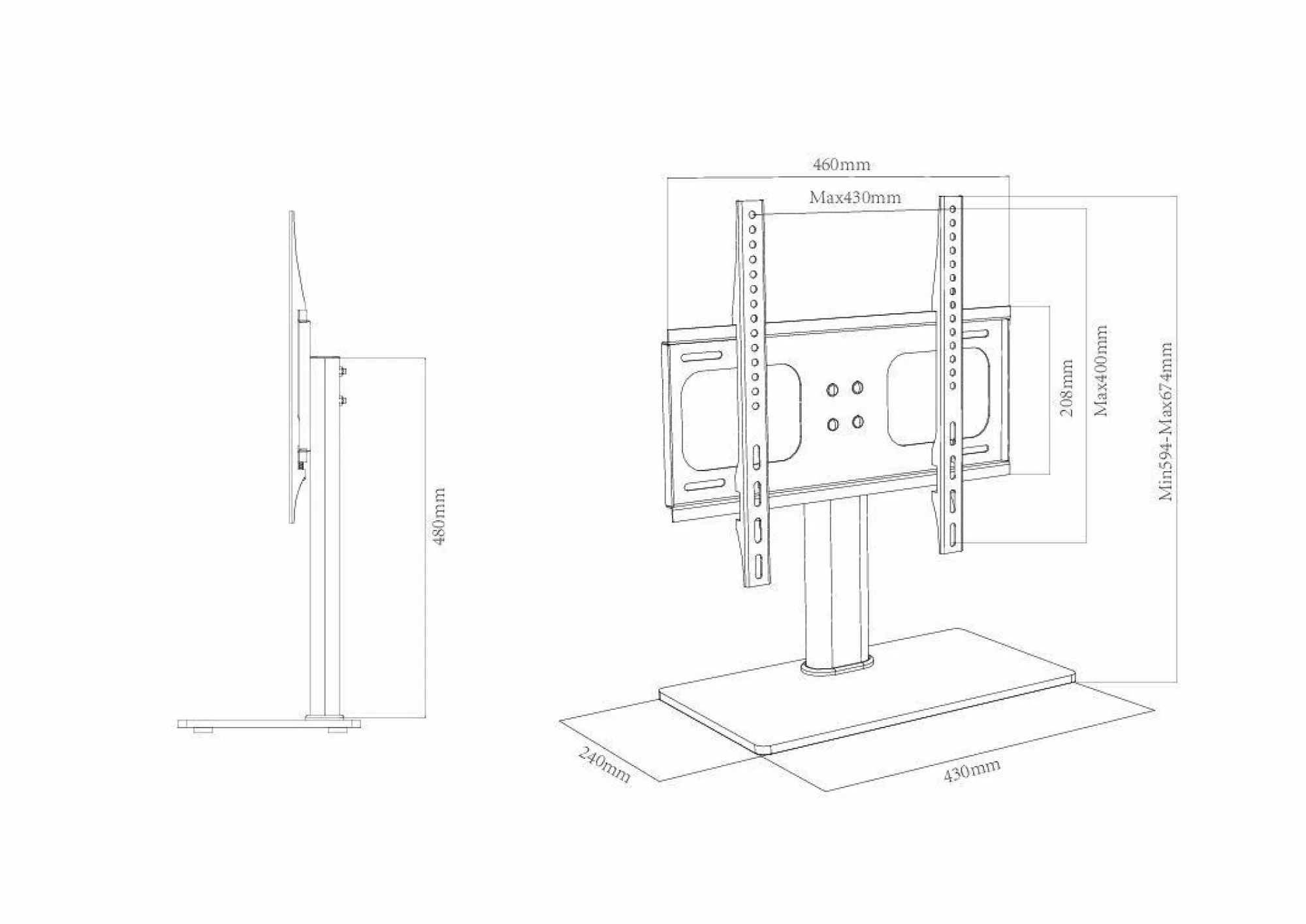 VCM TV Tisch-Standfuß B-TTS 400