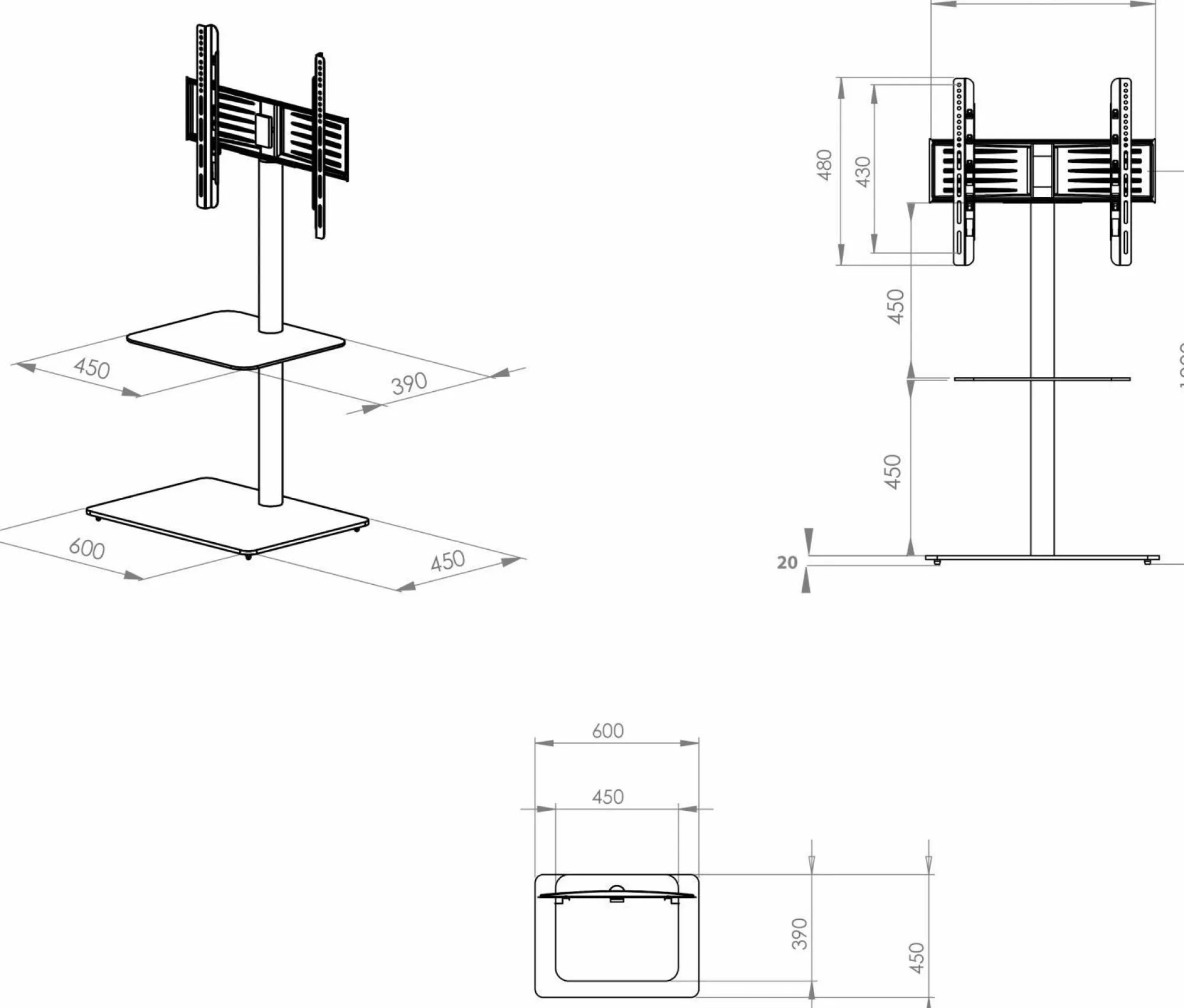 Clearance VCM TV-Standfuß ALANI