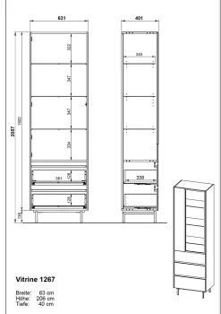 Outlet GERMANIA Vitrinenschrank CANTORIA