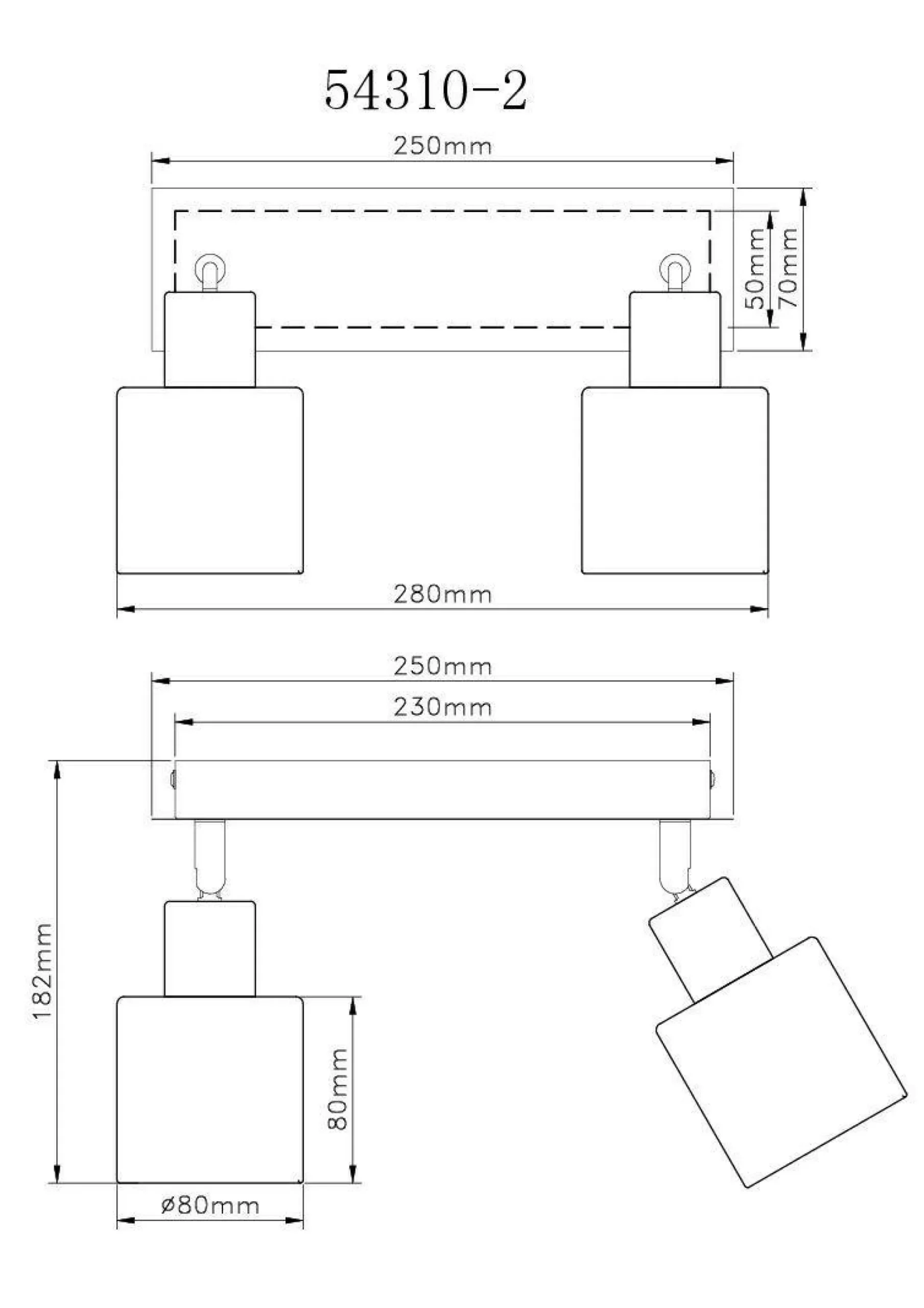 GLOBO Lighting Wand-/Deckenspot HOLLSY