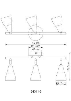 GLOBO Lighting Wand-/Deckenspot MUBBY