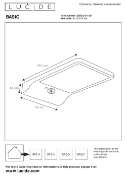 LUCiDE Wandleuchte BASIC