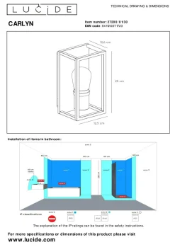 Hot LUCiDE Wandleuchte CARLYN