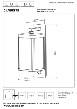 LUCiDE Wandleuchte CLAIRETTE