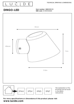 LUCiDE Wandleuchte DINGO-LED