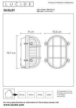 LUCiDE Wandleuchte DUDLEY