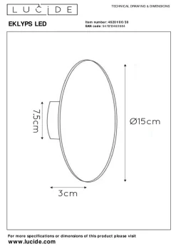 LUCiDE Wandleuchte EKLYPS LED