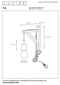 LUCiDE Wandleuchte FIX