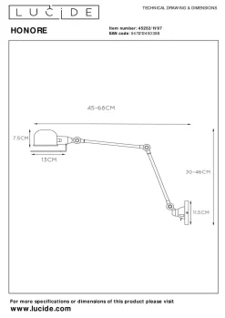 Hot LUCiDE Wandleuchte HONORE