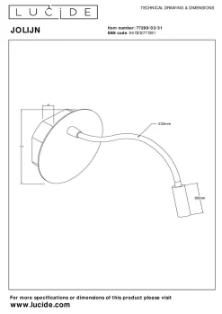 Hot LUCiDE Wandleuchte JOLIJN