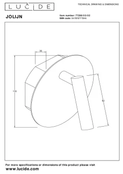 LUCiDE Wandleuchte JOLIJN