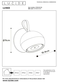 LUCiDE Wandleuchte LUNEX