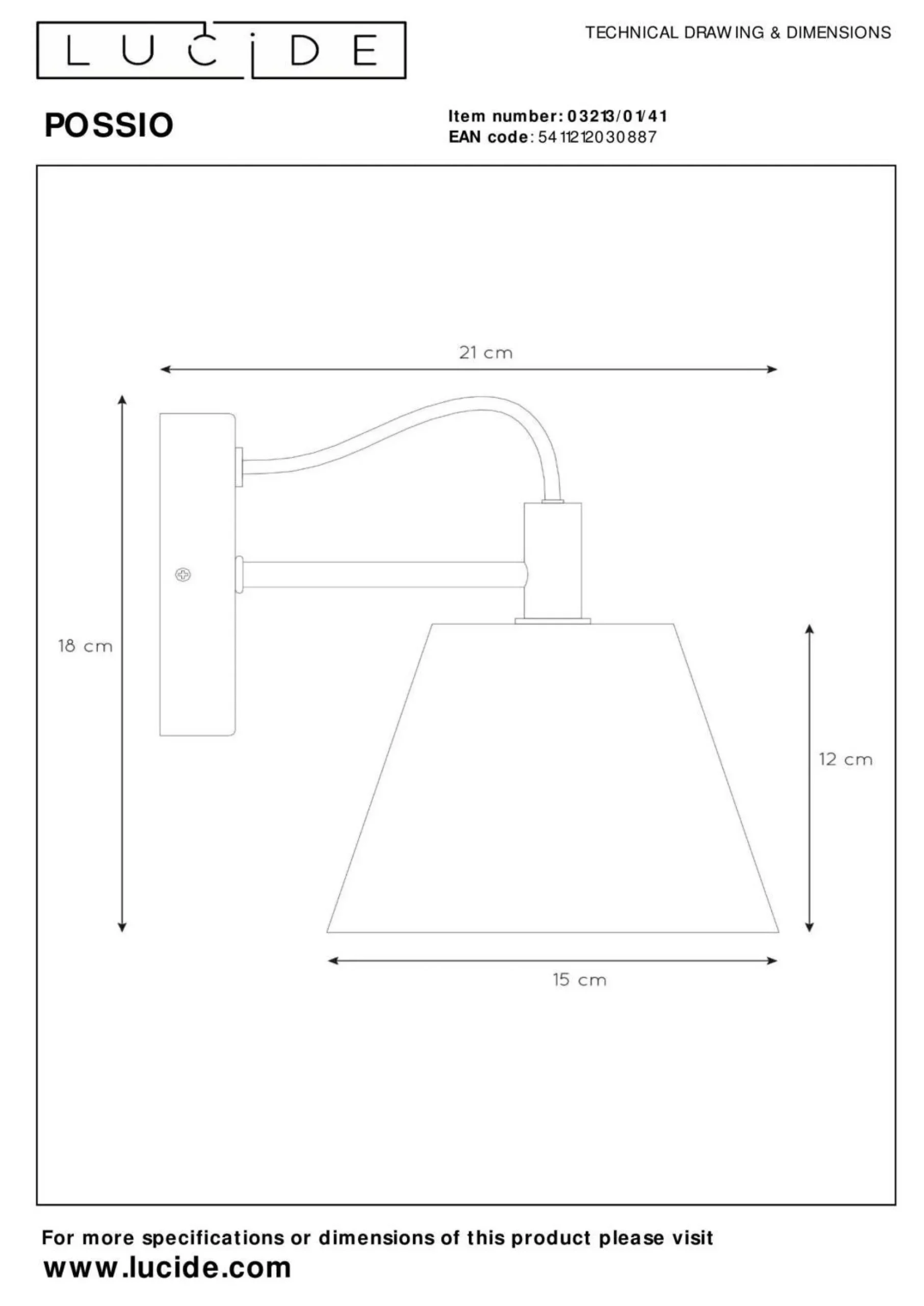 Best LUCiDE Wandleuchte POSSIO
