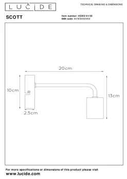 Best LUCiDE Wandleuchte SCOTT