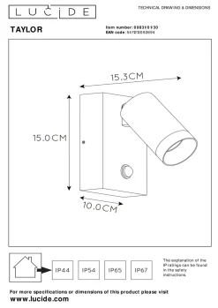 LUCiDE Wandleuchte TAYLOR