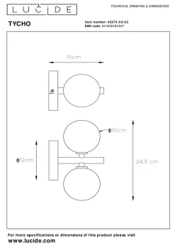 LUCiDE Wandleuchte TYCHO