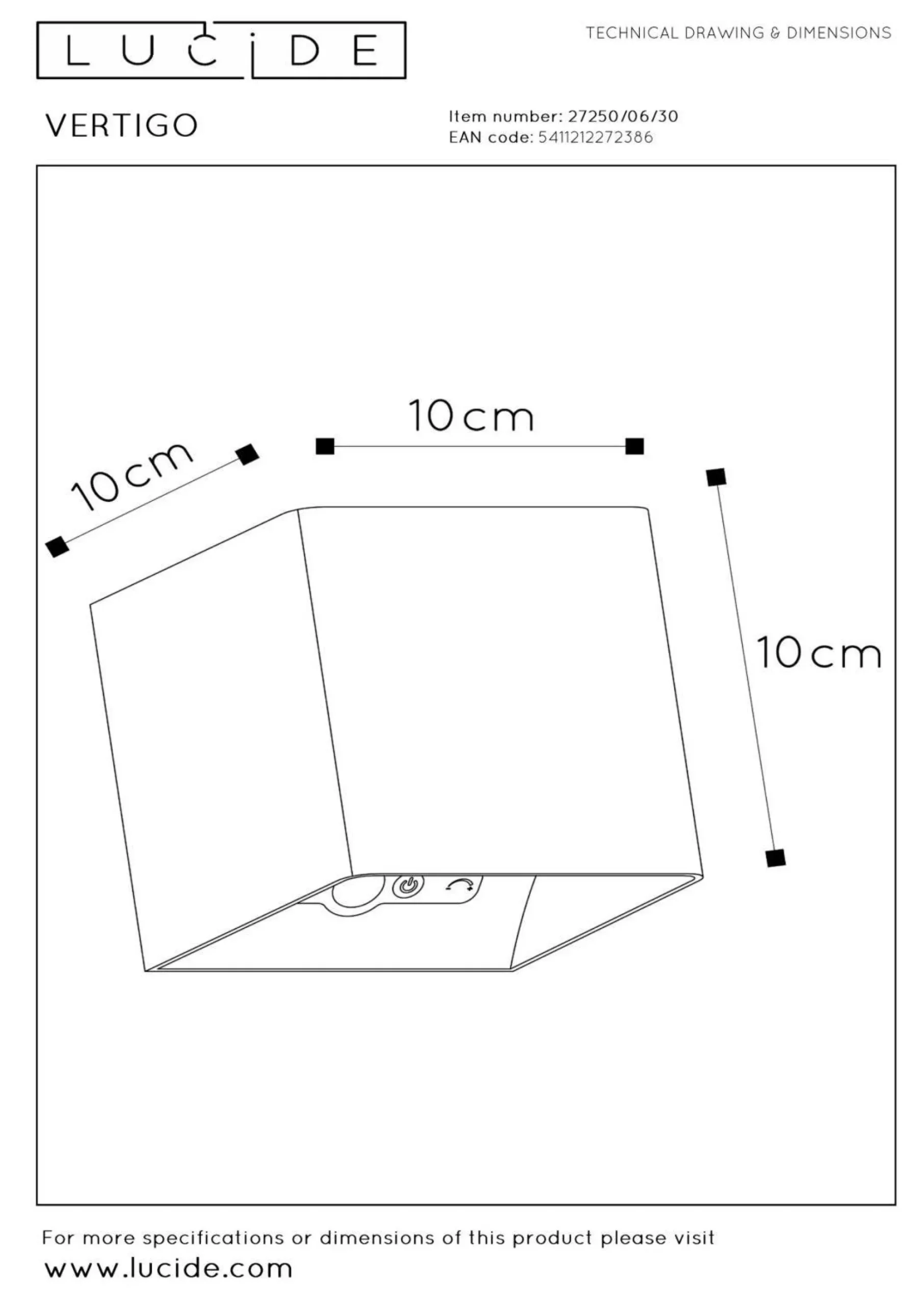 Clearance LUCiDE Wandleuchte VERTIGO
