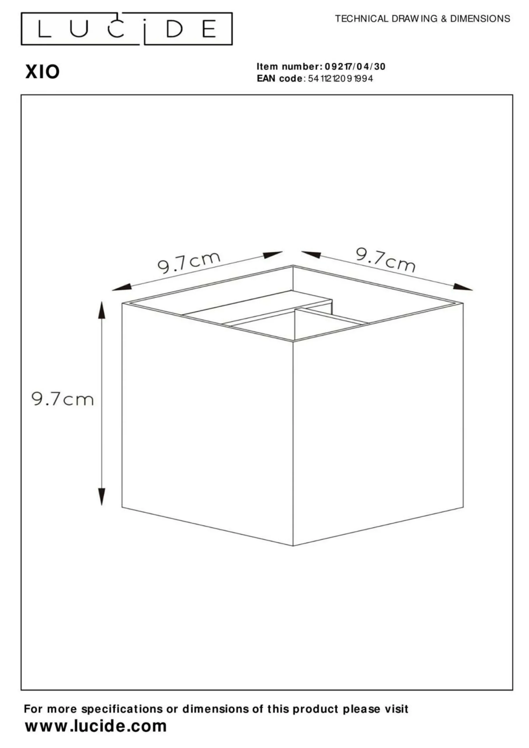 LUCiDE Wandleuchte XIO