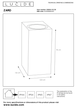LUCiDE Wandleuchte ZARO